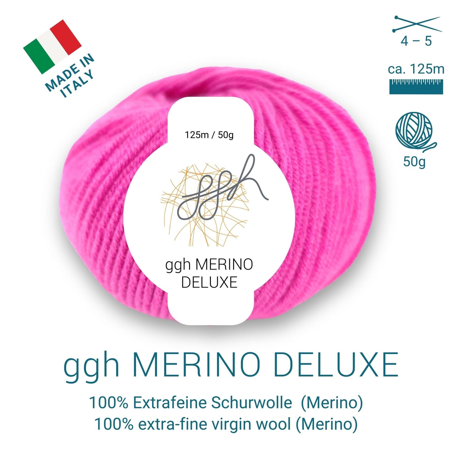 ggh Merino Deluxe - 300g Set (6x50g) - 012 - Pink - ggh Wolle