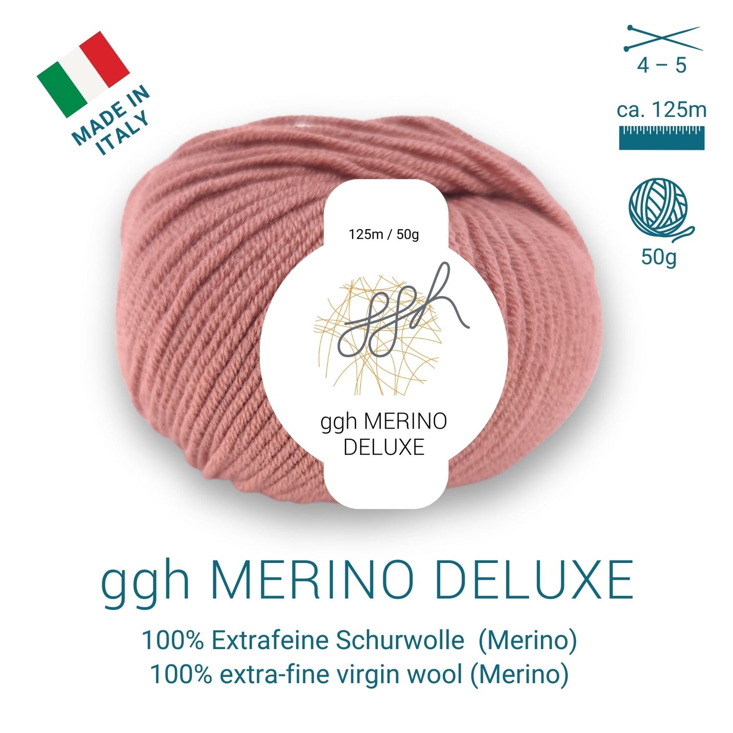 ggh Merino Deluxe - 300g Set (6x50g) - 013 - Rosenholz - ggh Wolle