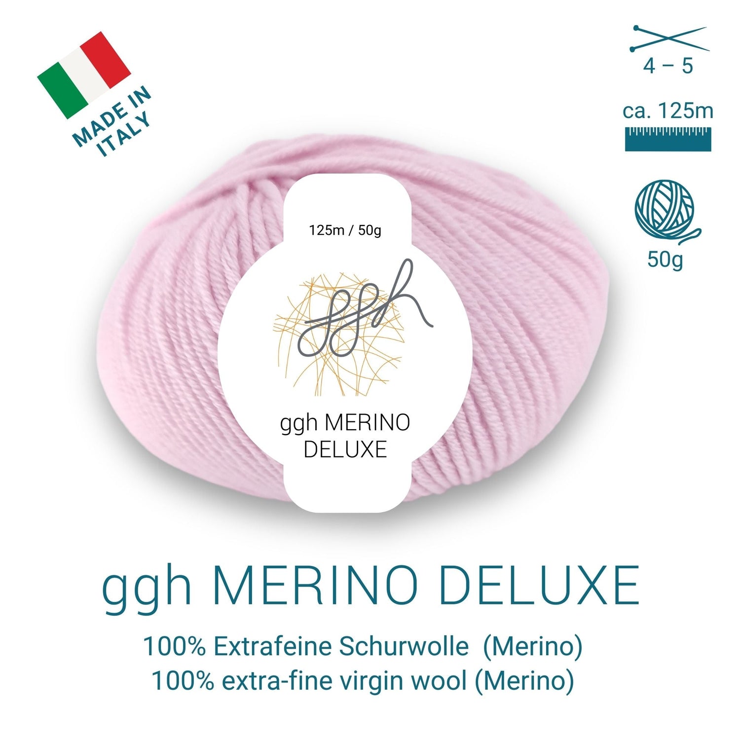 ggh Merino Deluxe - 300g Set (6x50g) - 015 - Zartrosa - ggh Wolle