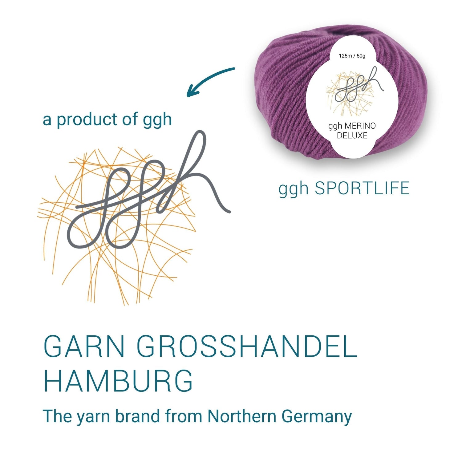 ggh Merino Deluxe - 300g Set (6x50g) - 016 - Granatrot - ggh Wolle