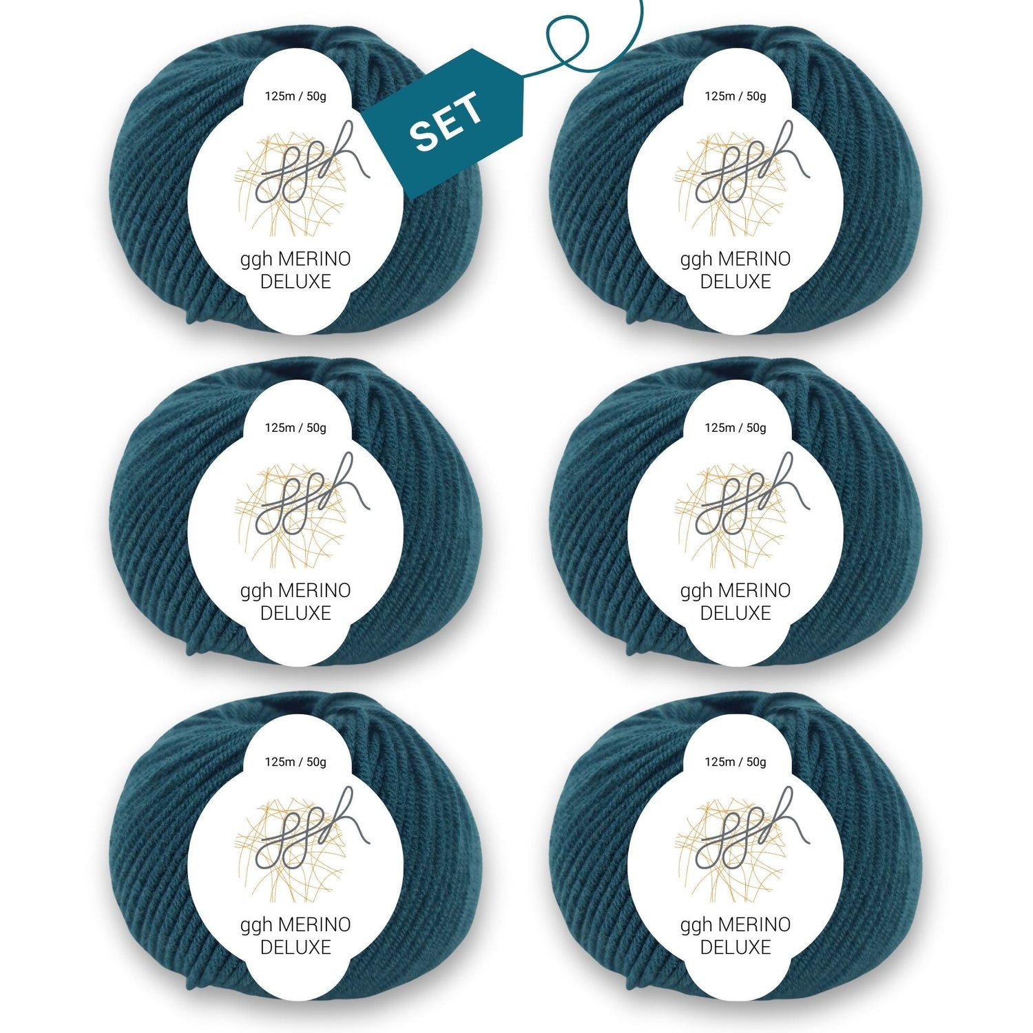 ggh Merino Deluxe - 300g Set (6x50g) - 017 - Jägergrün - ggh Wolle