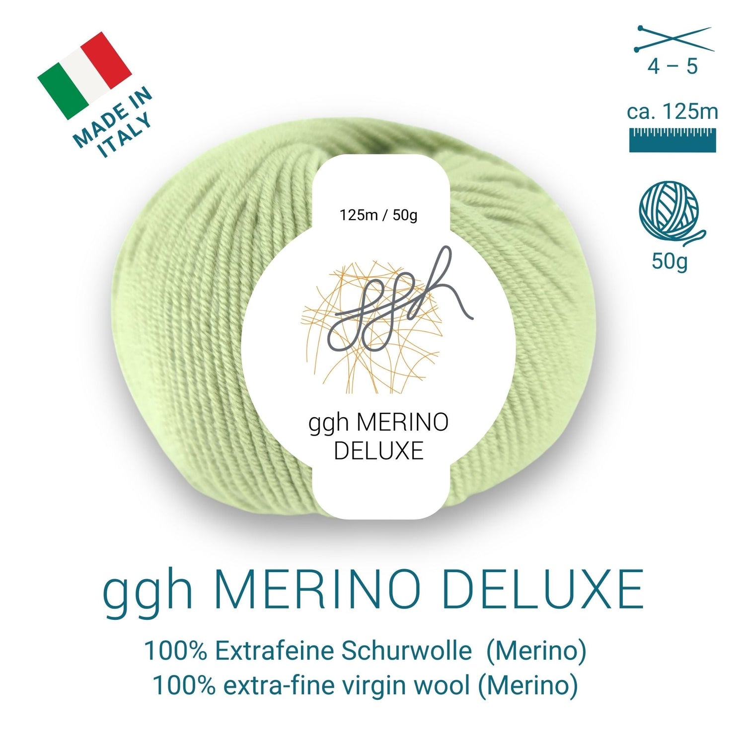ggh Merino Deluxe - 300g Set (6x50g) - 019 - Helles Limettengrün - ggh Wolle