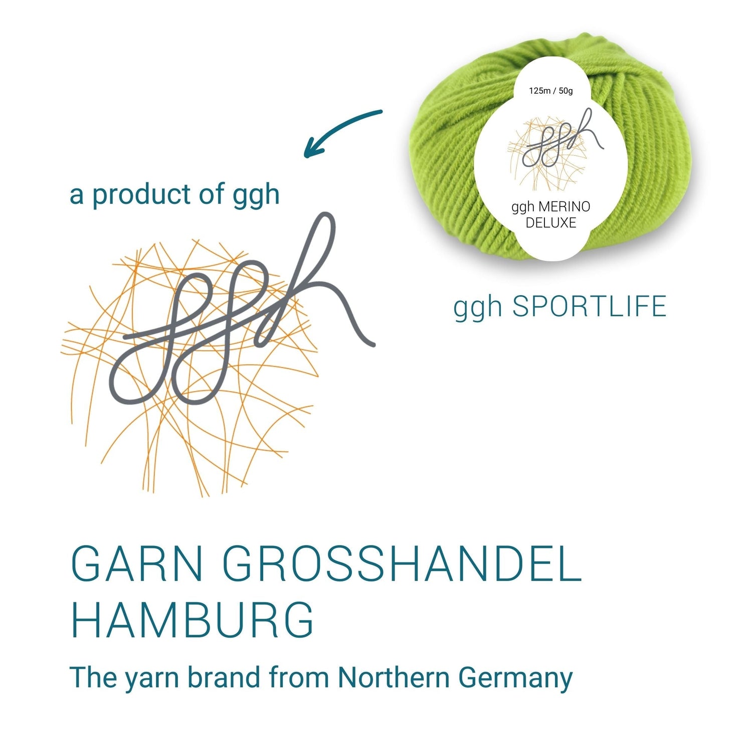 ggh Merino Deluxe - 300g Set (6x50g) - 020 - Moos - ggh Wolle