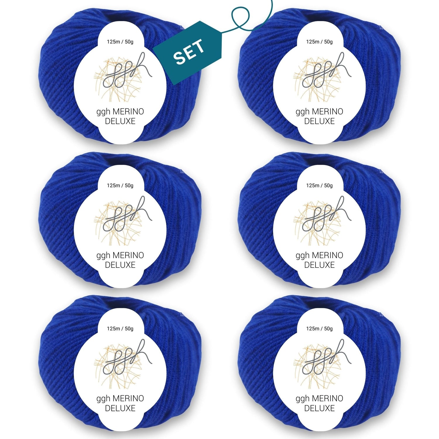 ggh Merino Deluxe - 300g Set (6x50g) - 022 - Dunkelblau - ggh Wolle