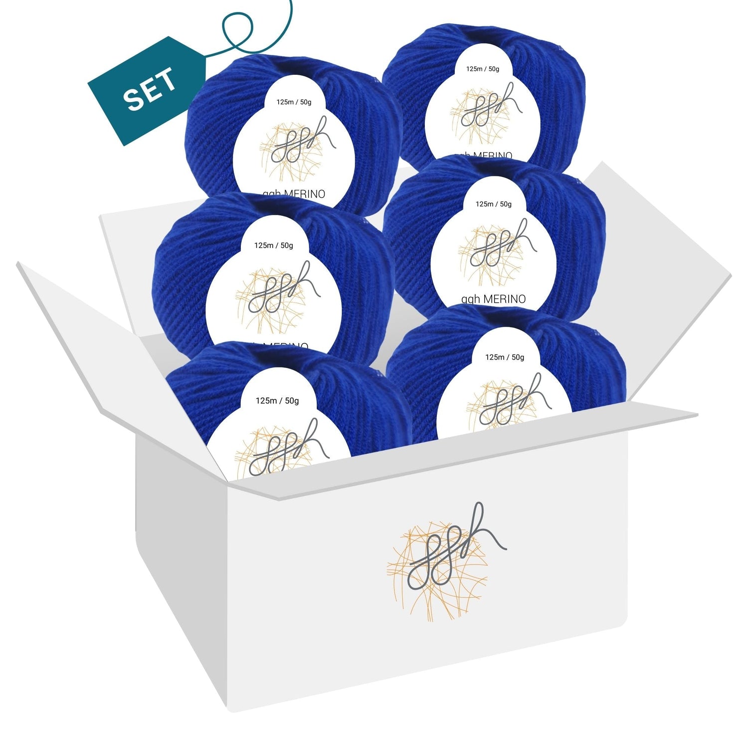 ggh Merino Deluxe - 300g Set (6x50g) - 022 - Dunkelblau - ggh Wolle