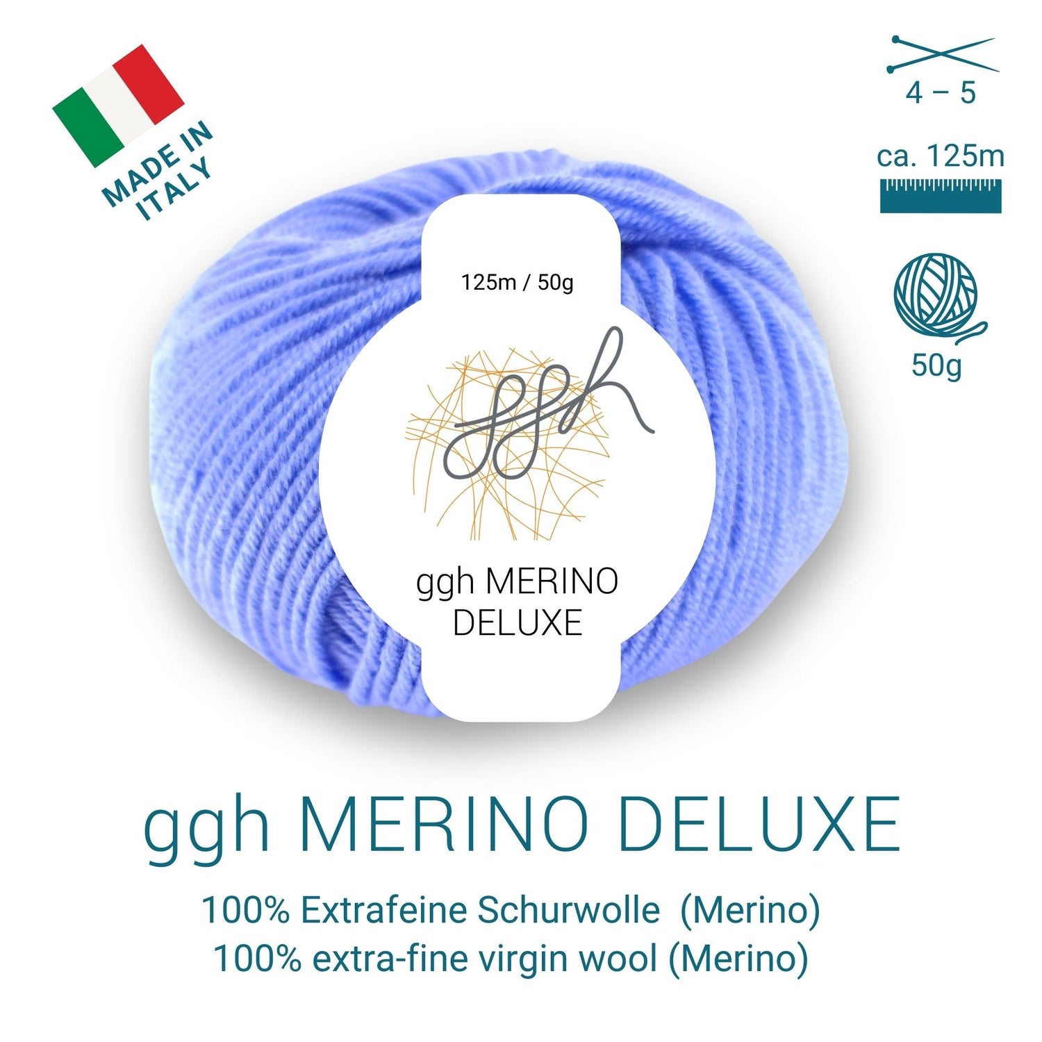 ggh Merino Deluxe - 300g Set (6x50g) - 023 - Hellblau - ggh Wolle