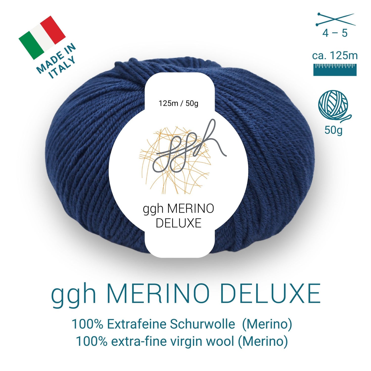 ggh Merino Deluxe - 300g Set (6x50g) - 029 - Marineblau - ggh Wolle