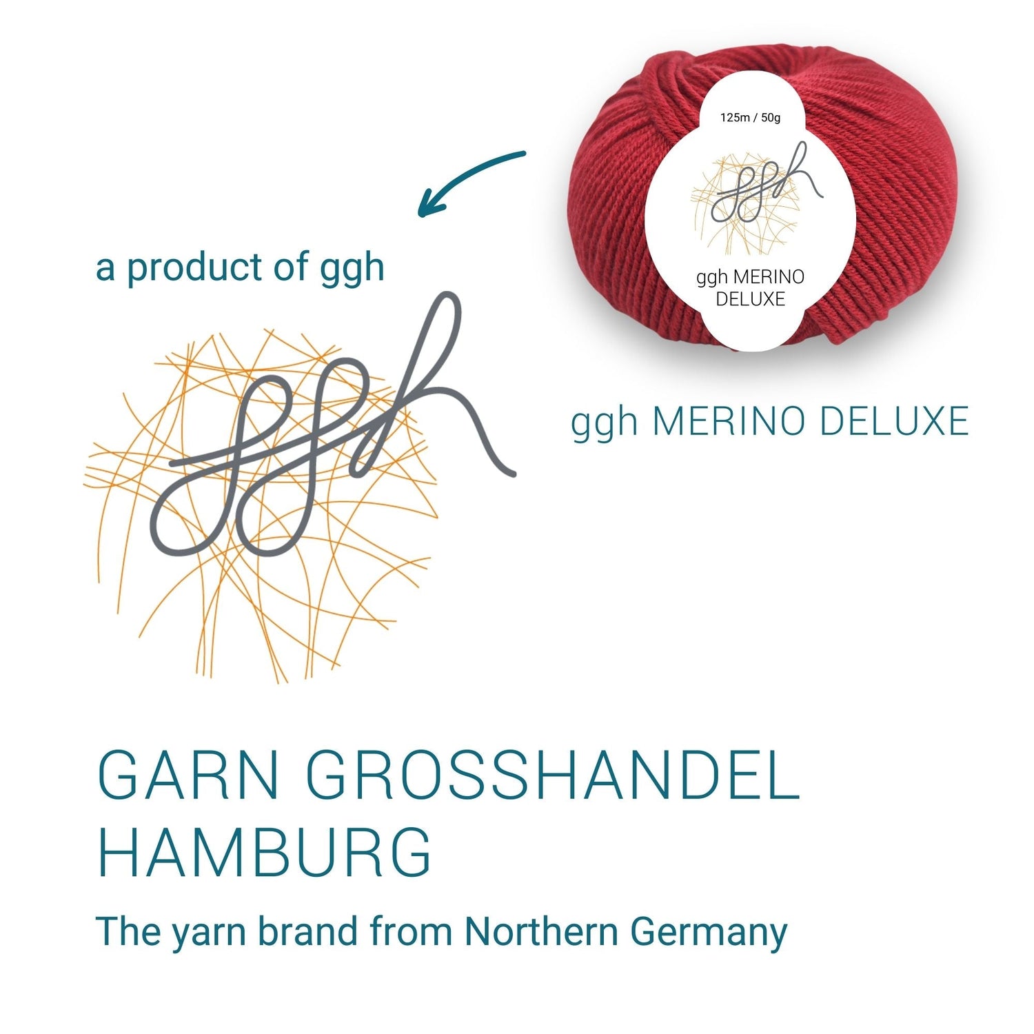 ggh Merino Deluxe - 300g Set (6x50g) - 030 - Kaminrot - ggh Wolle