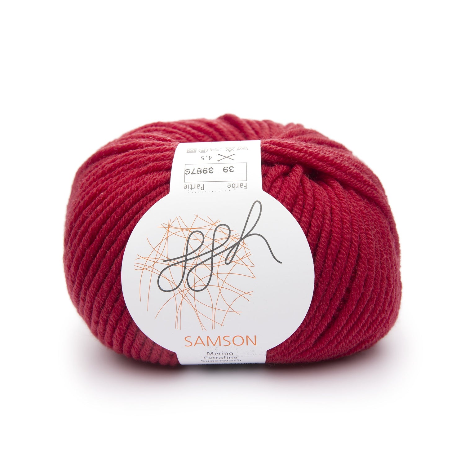 ggh Samson | Merinowolle | 85m/50g | 039 - Rot - ggh Wolle
