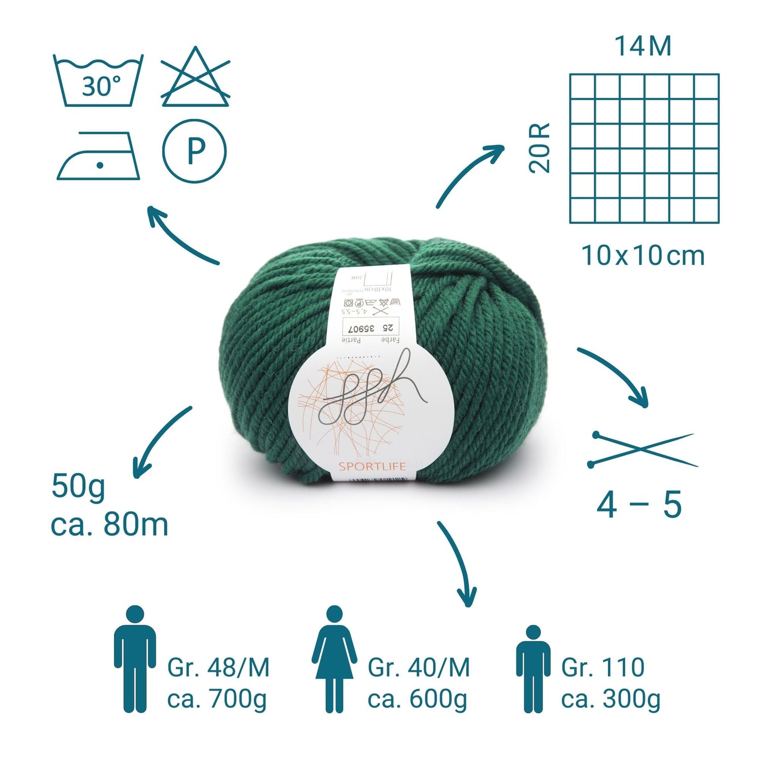 ggh Sportlife | 025 - Flaschengrün - ggh Wolle