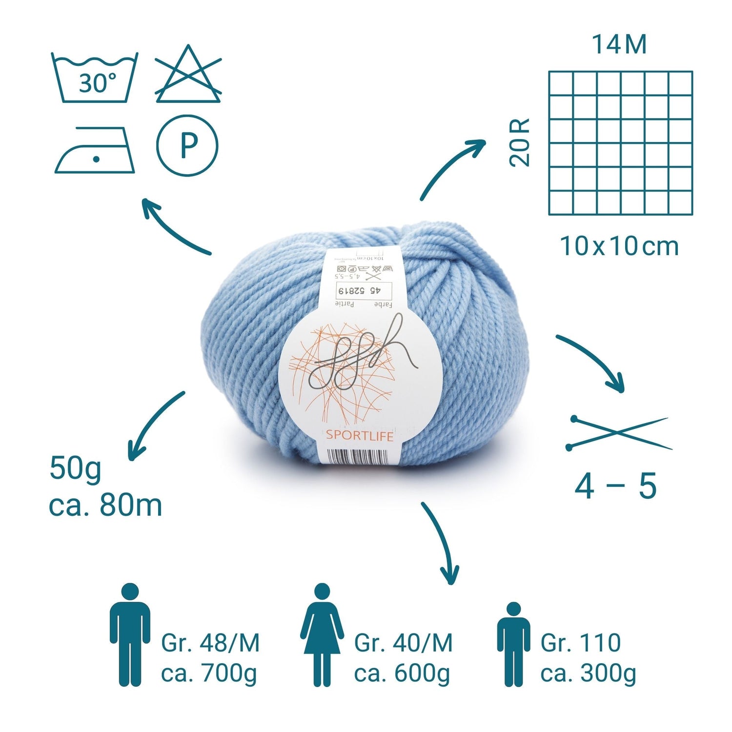 ggh Sportlife | 045 - Hellblau - ggh Wolle