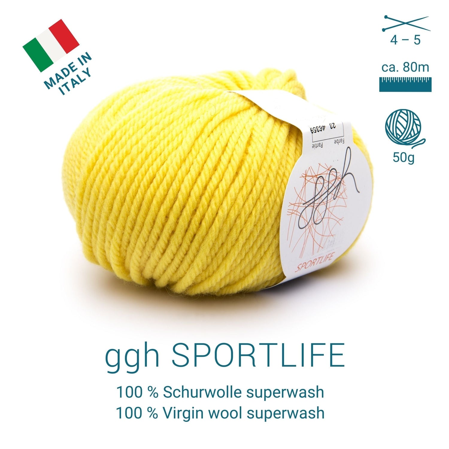 ggh Sportlife Box | Set mit 300g (6x50g) | 023 – Sonnenreflex - ggh Wolle