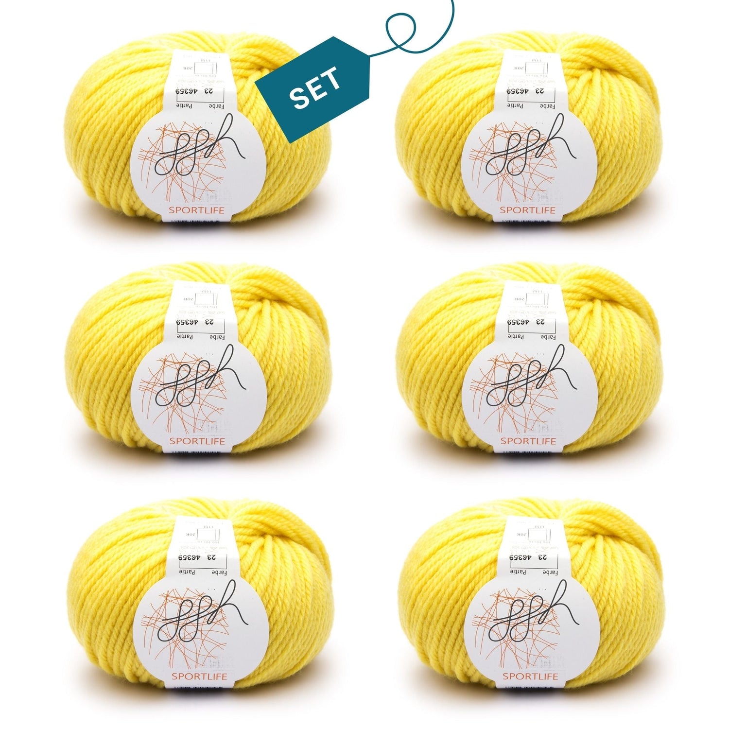 ggh Sportlife Box | Set mit 300g (6x50g) | 023 – Sonnenreflex - ggh Wolle