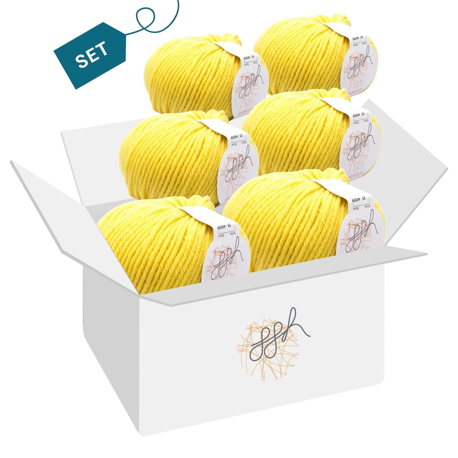 ggh Sportlife Box | Set mit 300g (6x50g) | 023 – Sonnenreflex - ggh Wolle