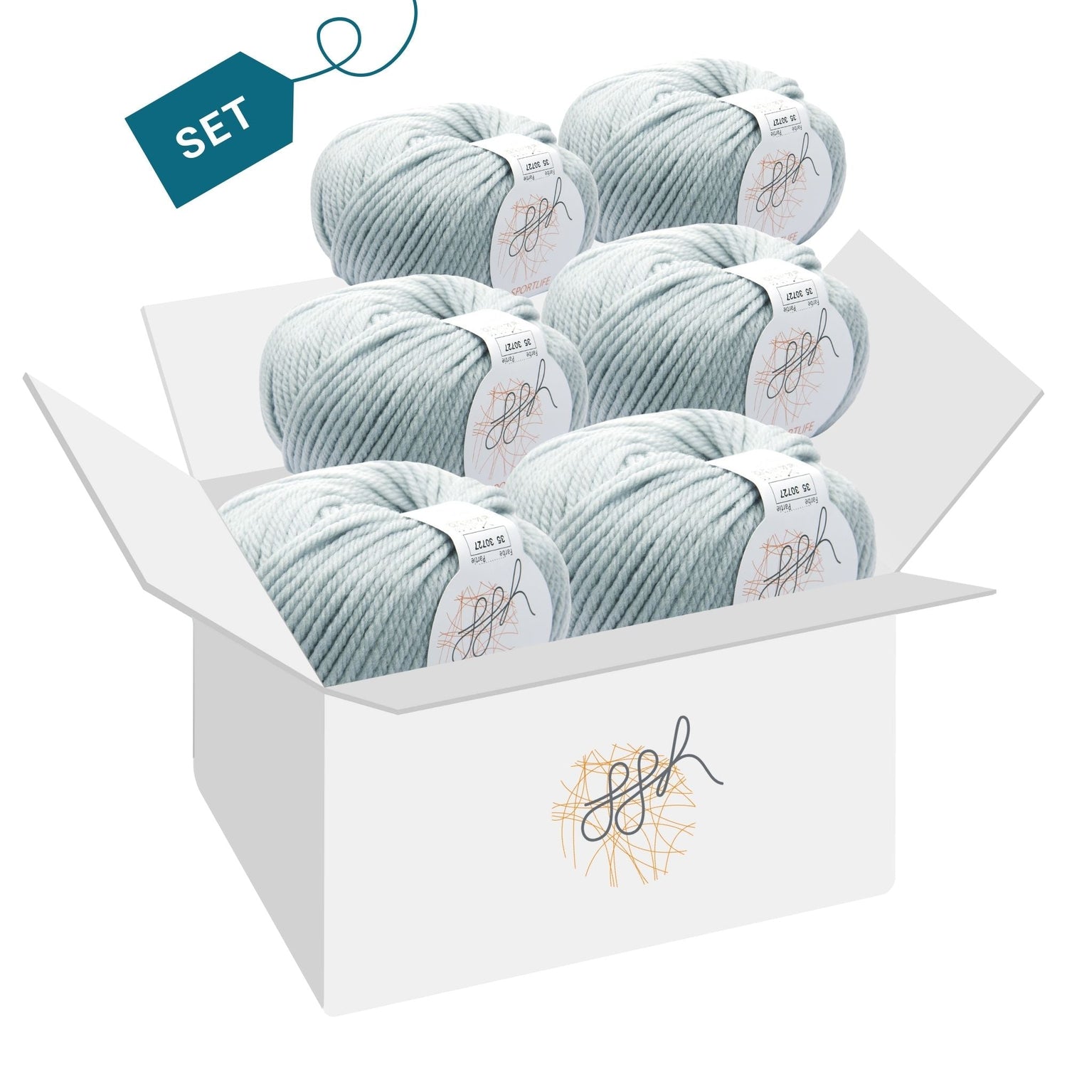 ggh Sportlife Box | Set mit 300g (6x50g) | 035 – Eisgrau - ggh Wolle