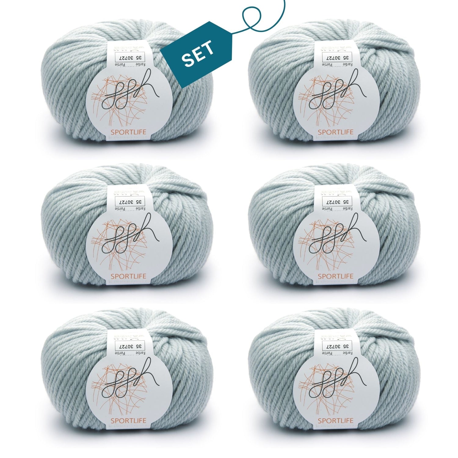 ggh Sportlife Box | Set mit 300g (6x50g) | 035 – Eisgrau - ggh Wolle