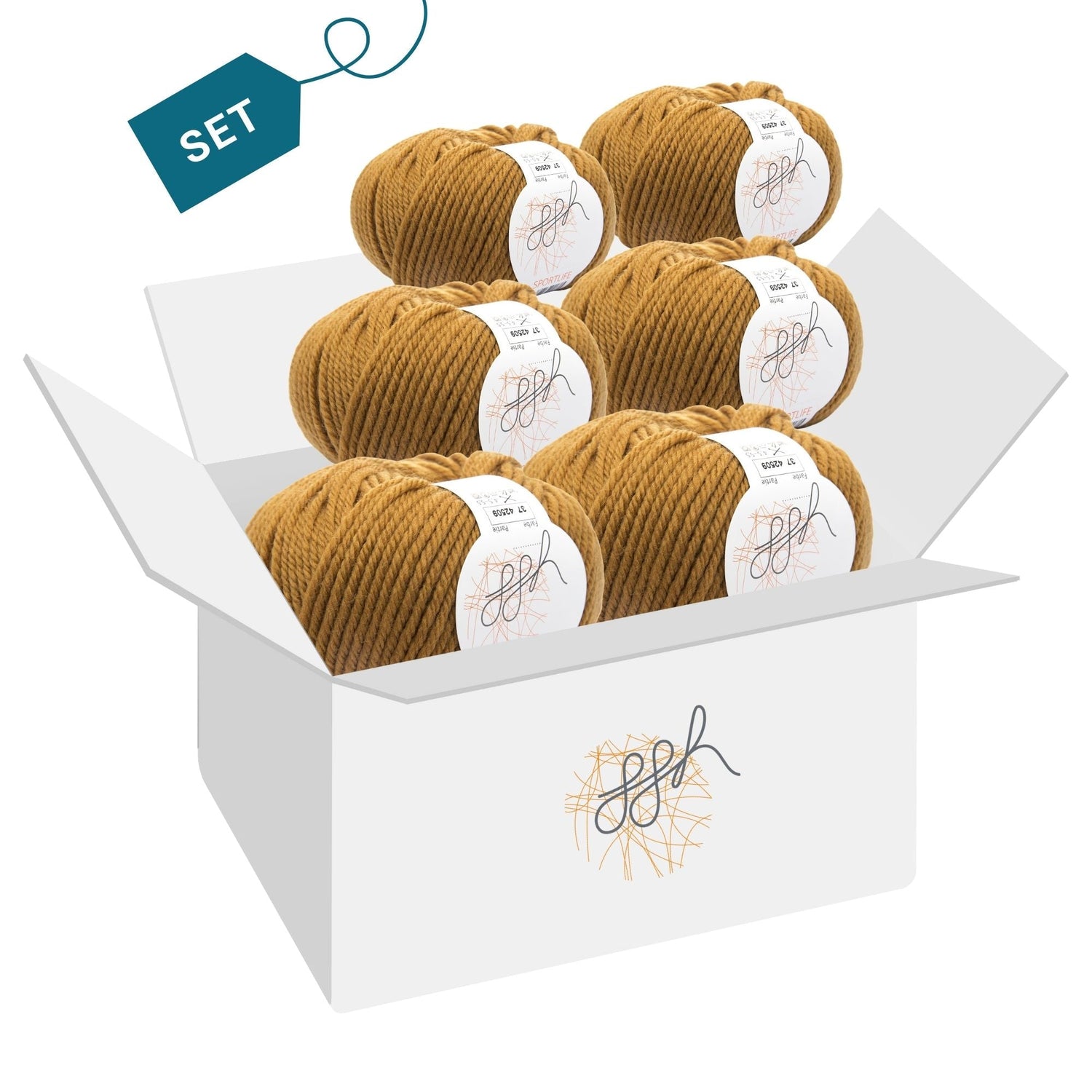 ggh Sportlife Box | Set mit 300g (6x50g) | 037 – Curry - ggh Wolle