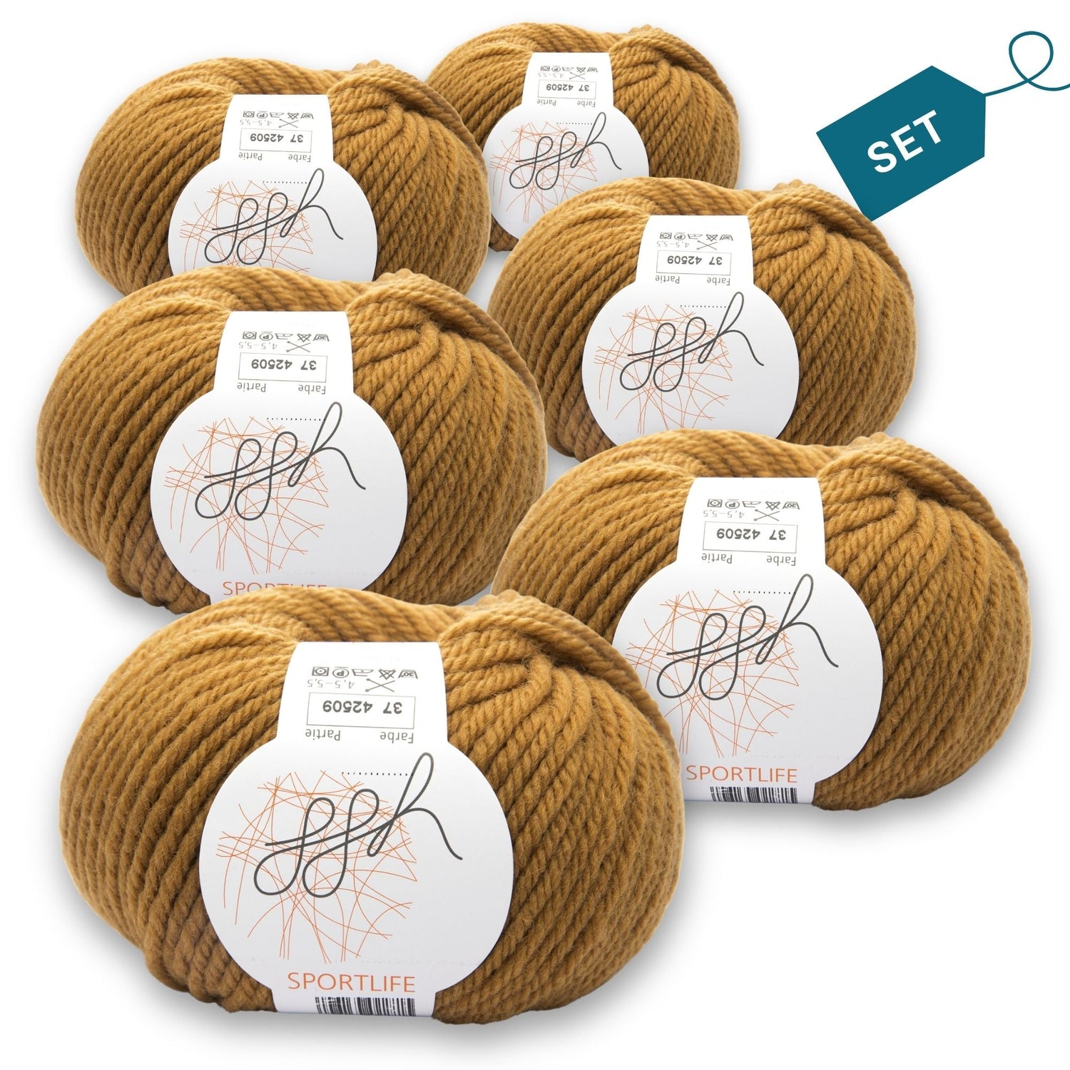 ggh Sportlife Box | Set mit 300g (6x50g) | 037 – Curry - ggh Wolle