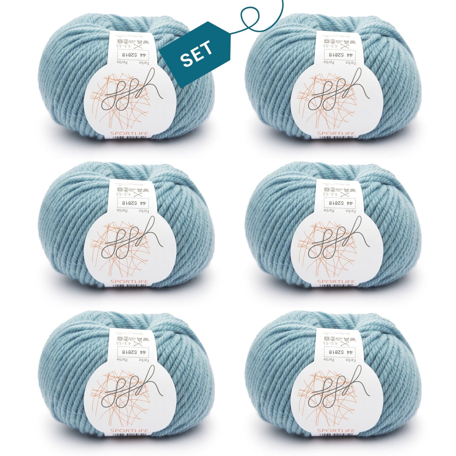 ggh Sportlife Box | Set mit 300g (6x50g) | 044 – Arktisblau - ggh Wolle