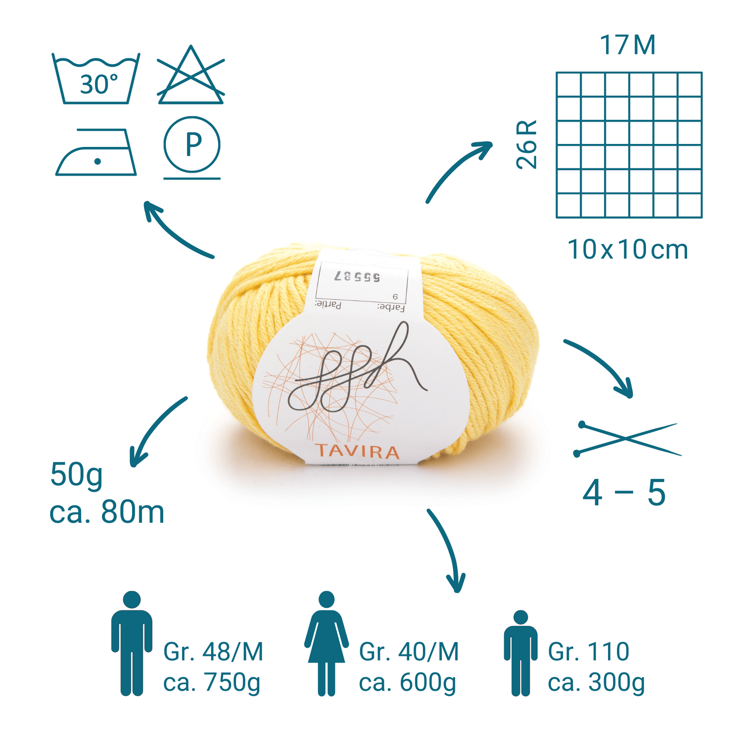 ggh Tavira | 100% Baumwolle | 80m/50g | 009 - Zitronenbonbon - ggh Wolle