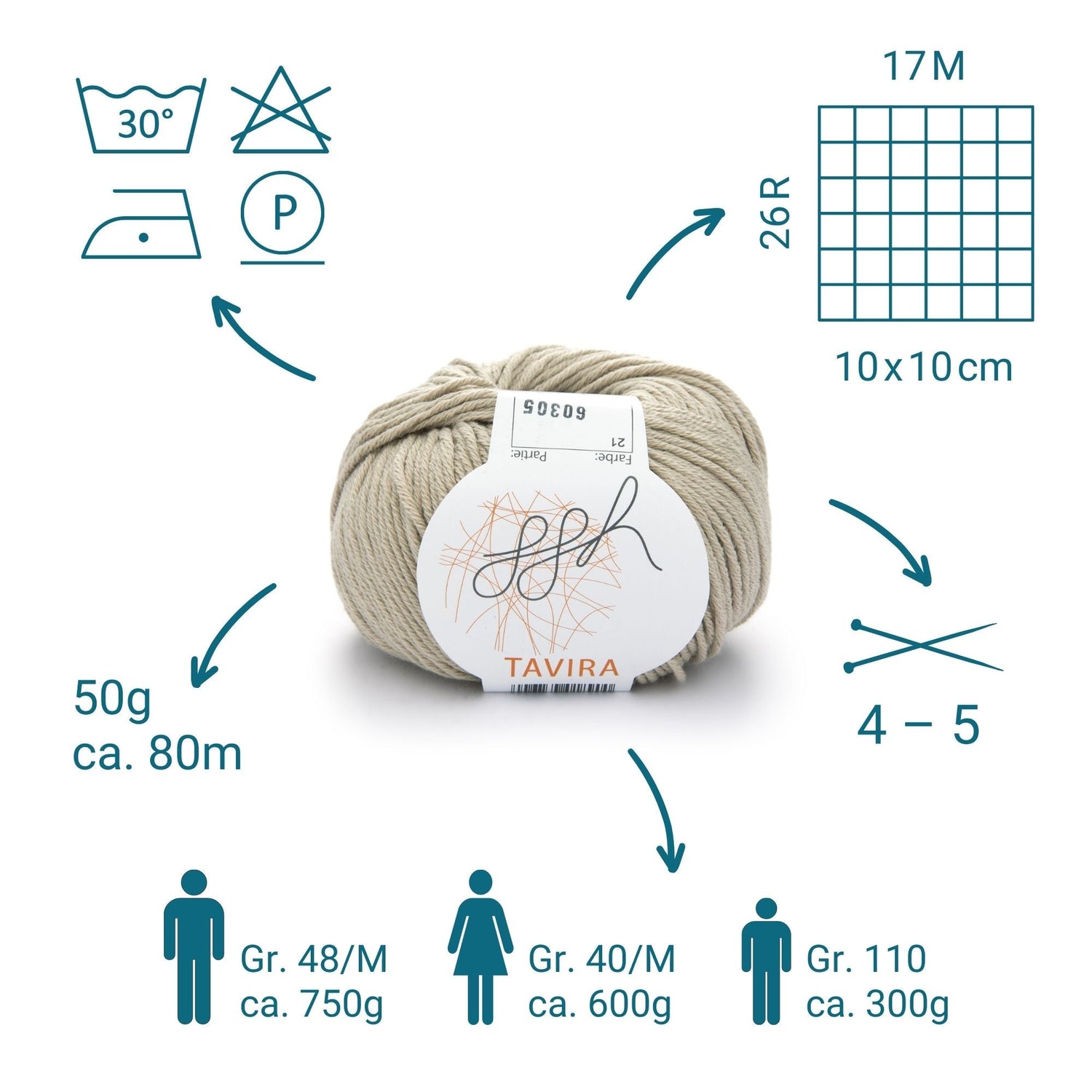 ggh Tavira | 100% Baumwolle | 80m/50g | 021 - Sand - ggh Wolle