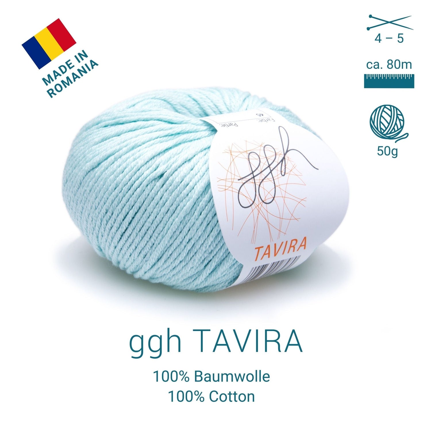 ggh Tavira | 100% Baumwolle | 80m/50g | 045 - Mint - ggh Wolle