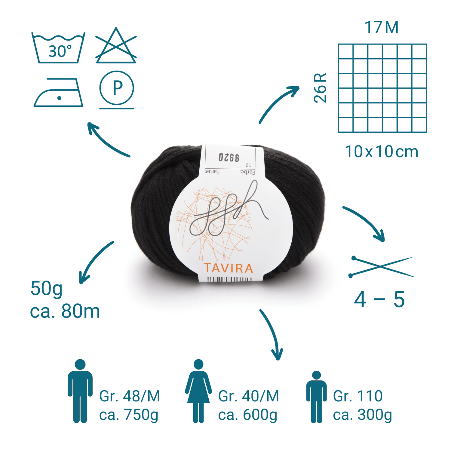 ggh Tavira Box | 300g Set (6x50g) | 012 - Schwarz - ggh Wolle