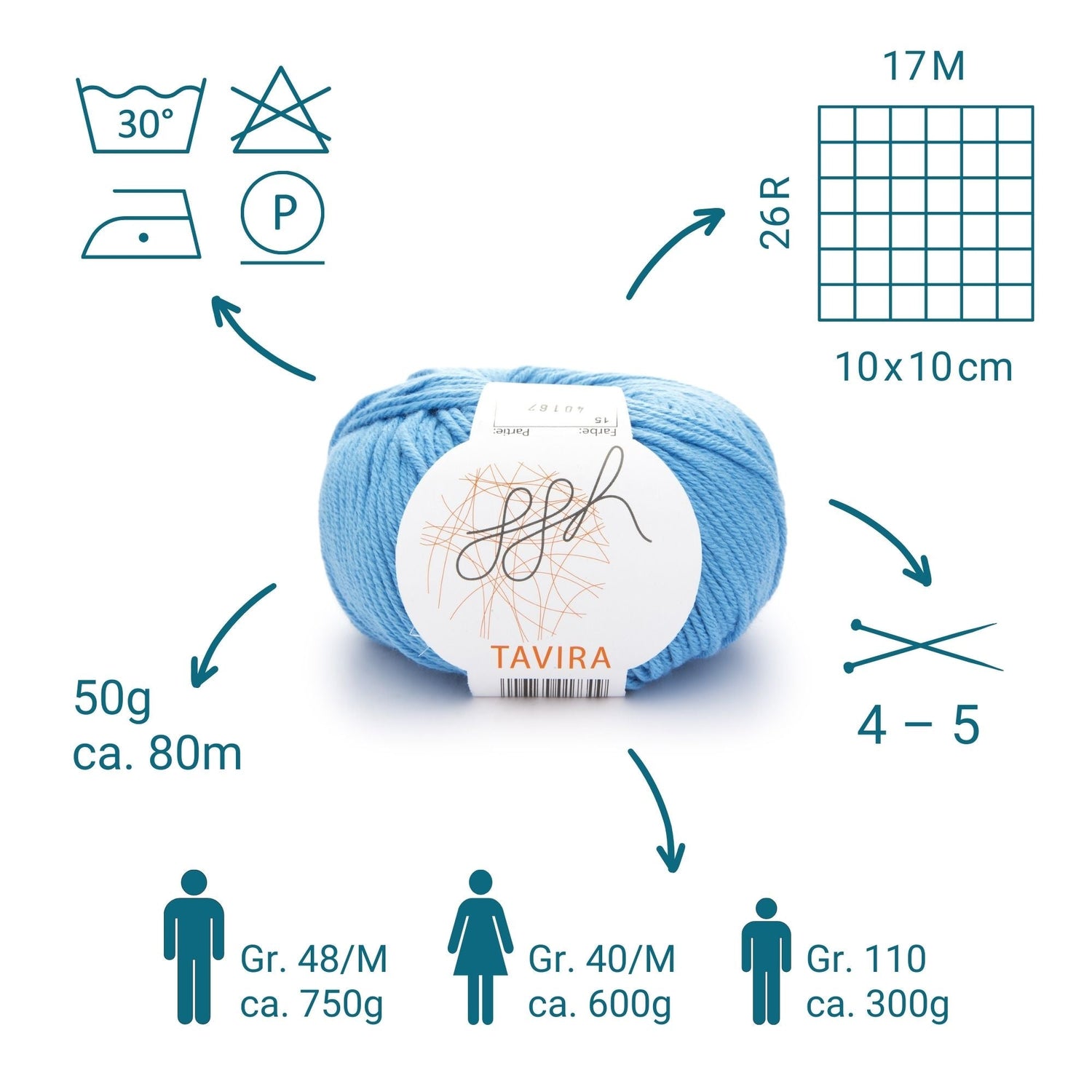 ggh Tavira Box | 300g Set (6x50g) | 015 - Aquablau - ggh Wolle