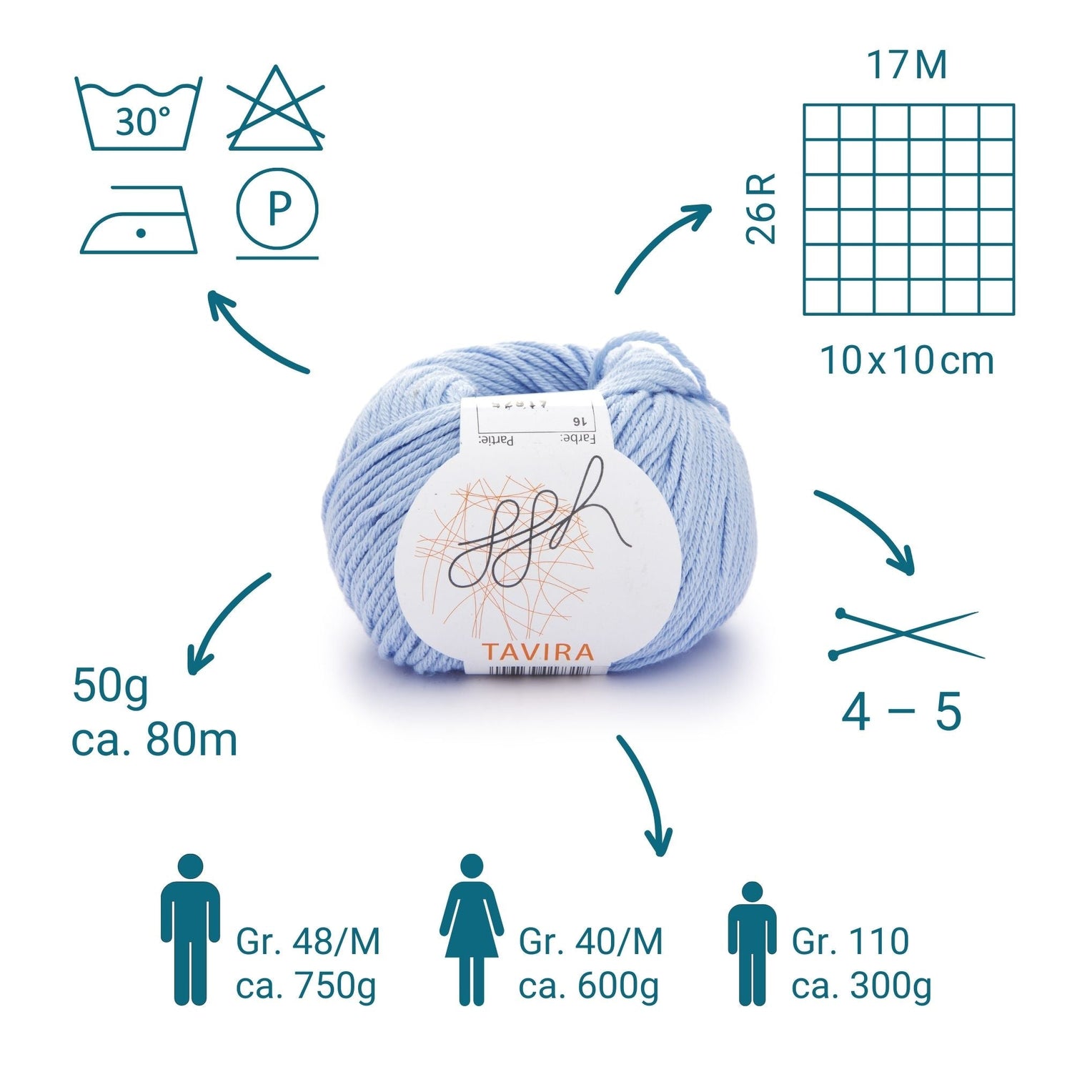 ggh Tavira Box | 300g Set (6x50g) | 016 - Hellblau - ggh Wolle