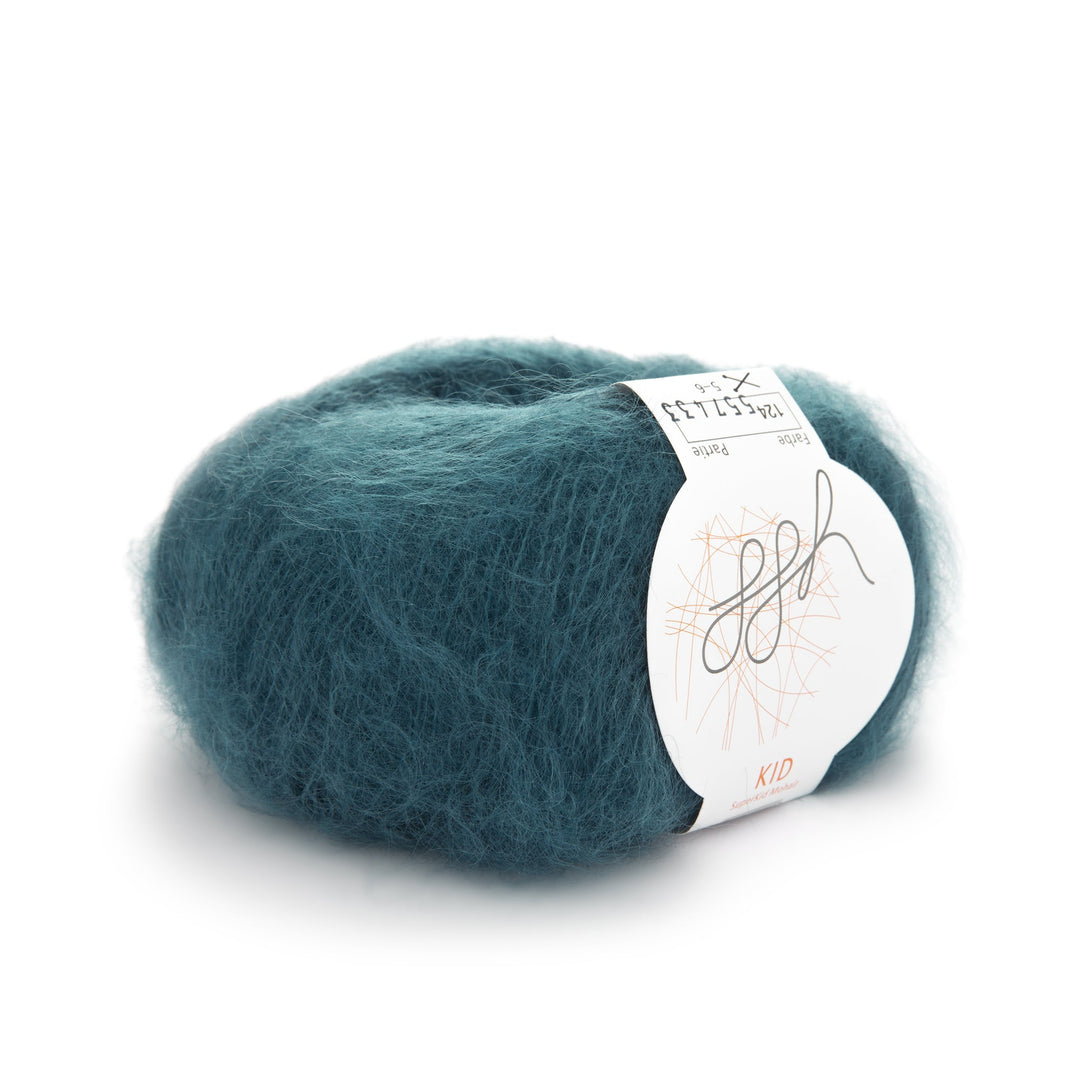 Fil Kid Mohair ggh coloris 124 - Bleu Canard | fil dentelle léger – ggh ...