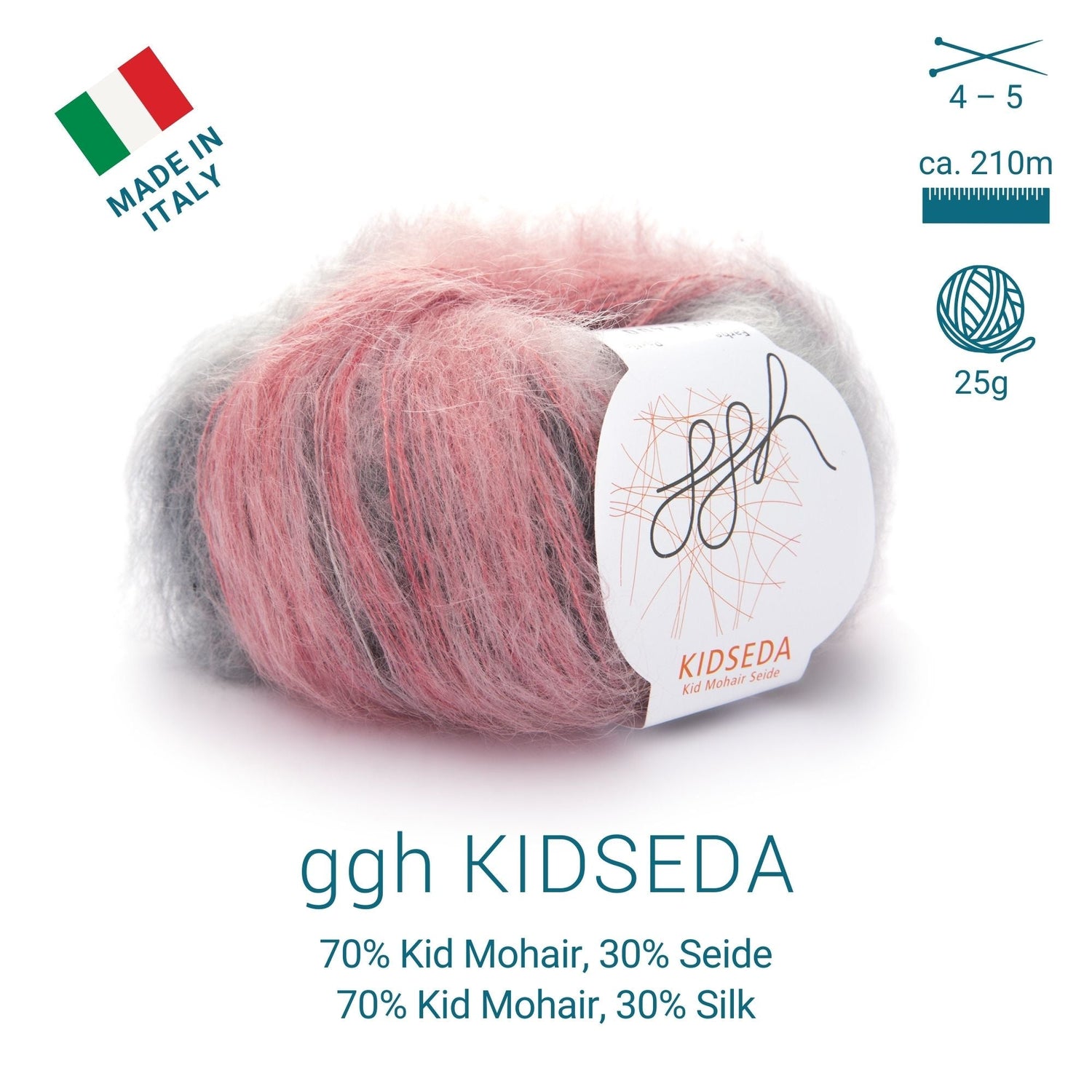 ggh Kidseda Box | 205 - Lachs - Grau meliert - ggh Wolle