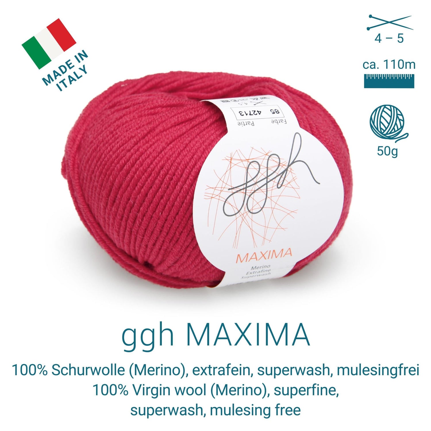 ggh Maxima Box | 300g Set (6x50g) – 085 – Rot - ggh Wolle