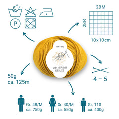 ggh Merino Deluxe - 300g Set (6x50g) - 026 - Senfgelb - ggh Wolle