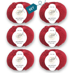 ggh Merino Deluxe - 300g Set (6x50g) - 030 - Kaminrot - ggh Wolle
