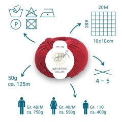 ggh Merino Deluxe - 300g Set (6x50g) - 030 - Kaminrot - ggh Wolle