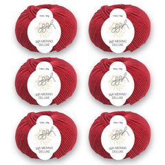 ggh Merino Deluxe - 300g Set (6x50g) - 030 - Kaminrot - ggh Wolle